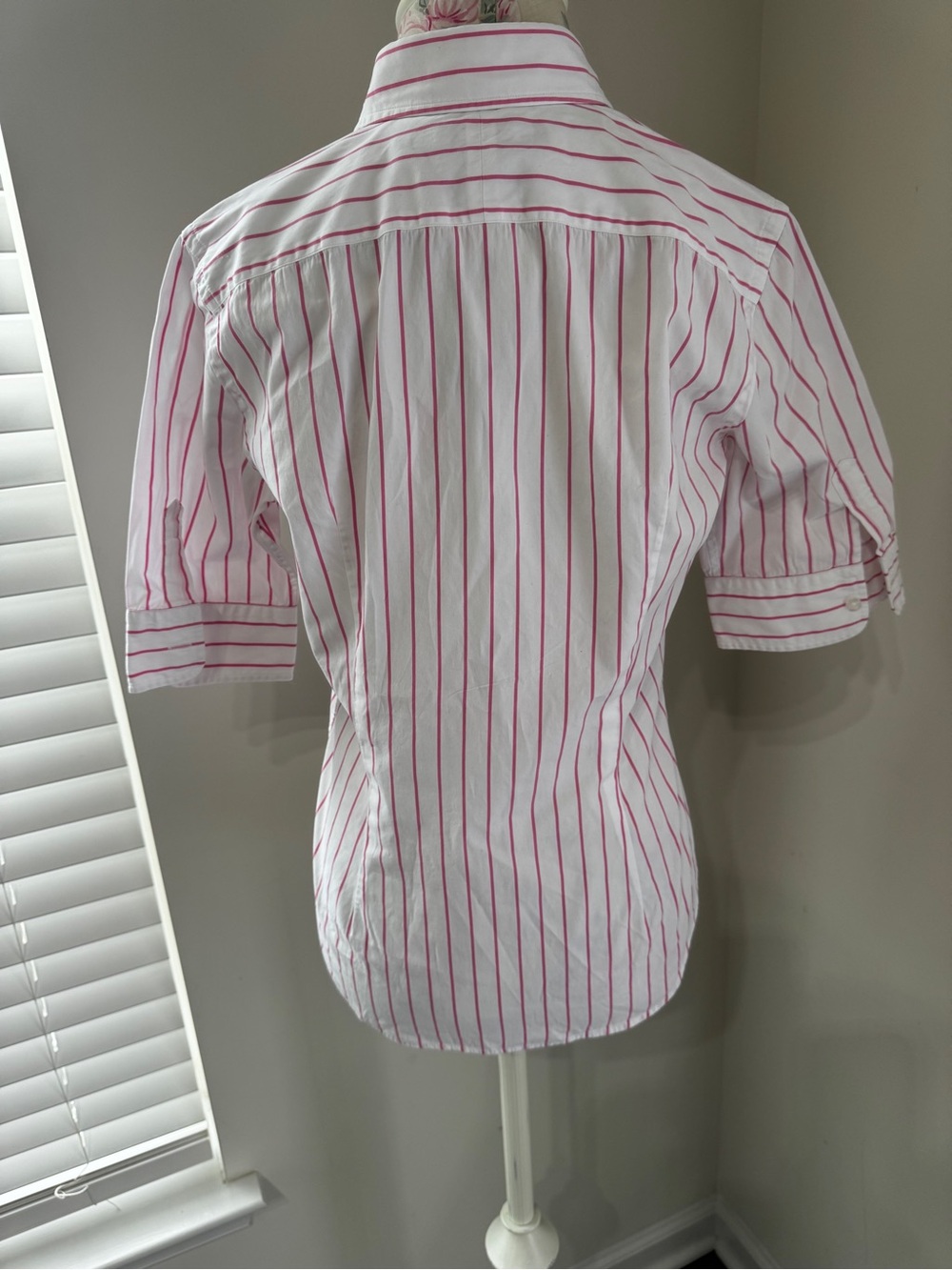 Ralph Lauren White Shirt with Pink Stripes - Picture 7 of 16